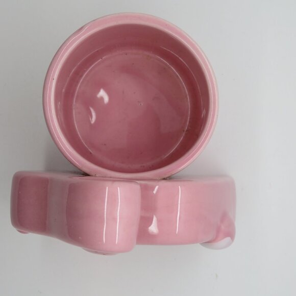 Ceramic Pink Bunny Rabbit Cotton Tail Planter Vase Tiny Small Size Garden Charm - Picture 10 of 10